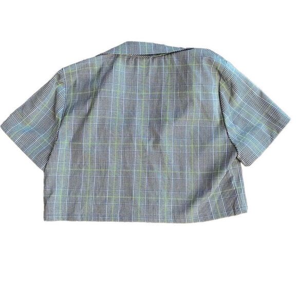 Sunday Best Aritzia Blazer Cropped Short Sleeve Plaid Medium - Picture 2 of 5